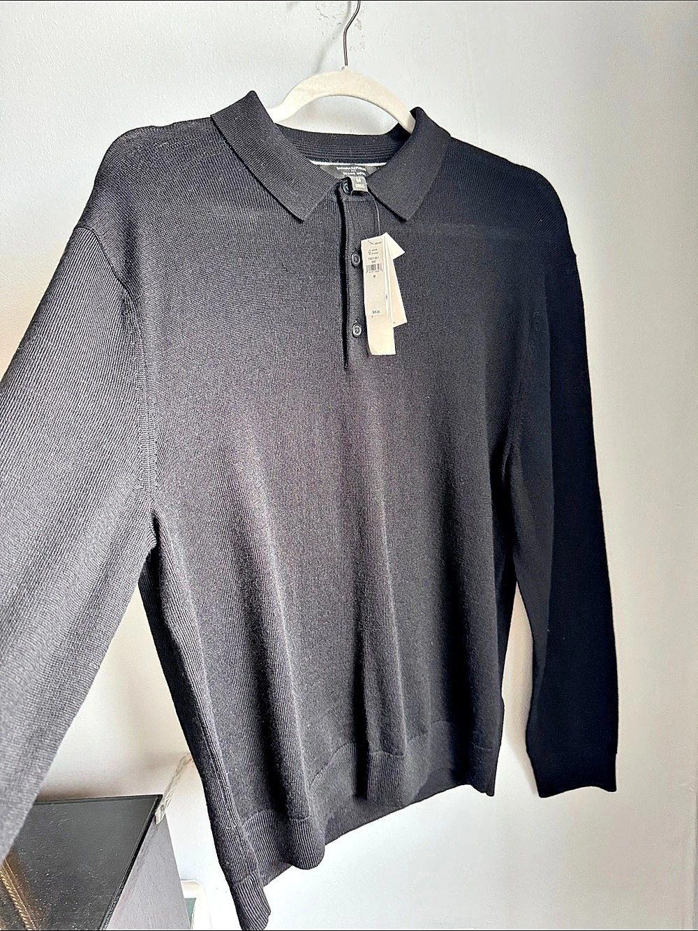 Banana Republic Merino Wool Sweater Polo Black